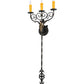 Meyda Lighting Merano 16" 3-Light Chestnut and Gold Accents Wall Sconce With Amber Faux Candlelight