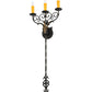 Meyda Lighting Merano 16" 3-Light Chestnut and Gold Accents Wall Sconce With Amber Faux Candlelight