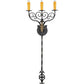 Meyda Lighting Merano 16" 3-Light Chestnut and Gold Accents Wall Sconce With Amber Faux Candlelight