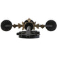 Meyda Lighting Merano 16" 3-Light Chestnut and Gold Accents Wall Sconce With Amber Faux Candlelight