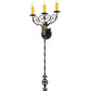 Meyda Lighting Merano 16" 3-Light Chestnut and Gold Accents Wall Sconce With Amber Faux Candlelight
