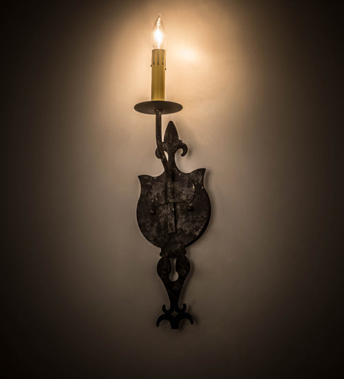 Meyda Lighting Merano 179544 6" Smoke Wall Sconce With Ivory Faux Candlelight