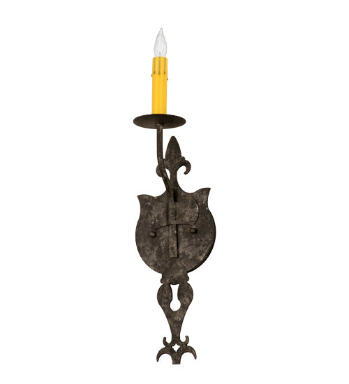 Meyda Lighting Merano 179544 6" Smoke Wall Sconce With Ivory Faux Candlelight