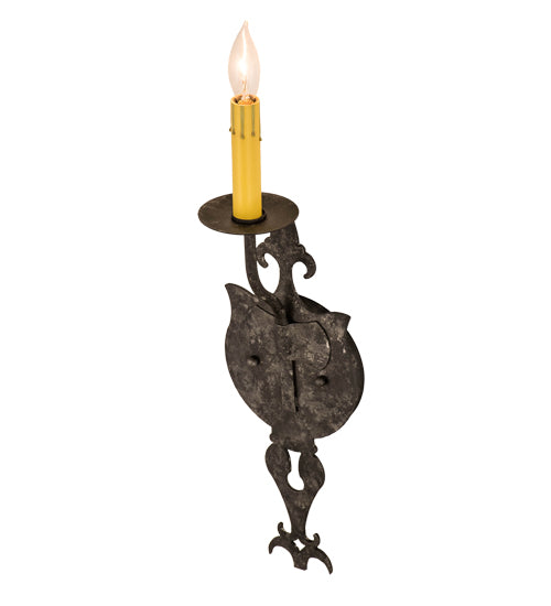Meyda Lighting Merano 179544 6" Smoke Wall Sconce With Ivory Faux Candlelight