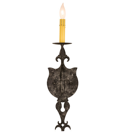 Meyda Lighting Merano 179544 6" Smoke Wall Sconce With Ivory Faux Candlelight