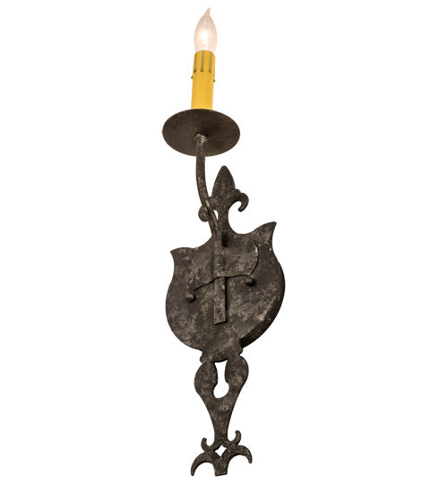 Meyda Lighting Merano 179544 6" Smoke Wall Sconce With Ivory Faux Candlelight