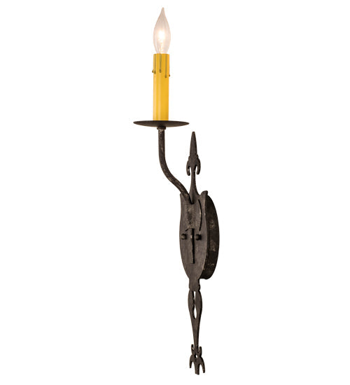 Meyda Lighting Merano 179544 6" Smoke Wall Sconce With Ivory Faux Candlelight