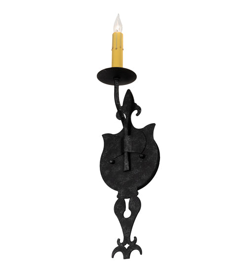 Meyda Lighting Merano 203930 5" Gunmetal Wall Sconce With Ivory Faux Candlelight
