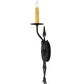 Meyda Lighting Merano 203930 5" Gunmetal Wall Sconce With Ivory Faux Candlelight