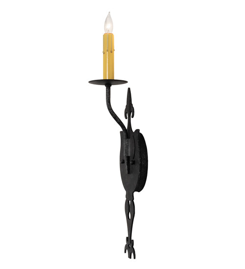 Meyda Lighting Merano 203930 5" Gunmetal Wall Sconce With Ivory Faux Candlelight