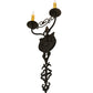 Meyda Lighting Merano 233400 11" 2-Light Old Wrought Iron Wall Sconce With Ivory Faux Candlelight