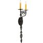 Meyda Lighting Merano 233400 11" 2-Light Old Wrought Iron Wall Sconce With Ivory Faux Candlelight