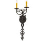 Meyda Lighting Merano 233400 11" 2-Light Old Wrought Iron Wall Sconce With Ivory Faux Candlelight