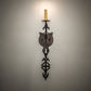 Meyda Lighting Merano 5" Cimarron Bronze Wall Sconce With Ivory Faux Candlelight