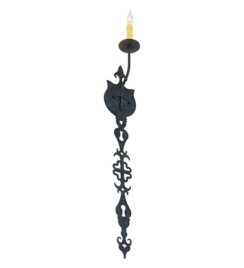Meyda Lighting Merano 5" Gunmetal Wall Sconce With Amber Faux Candlelight