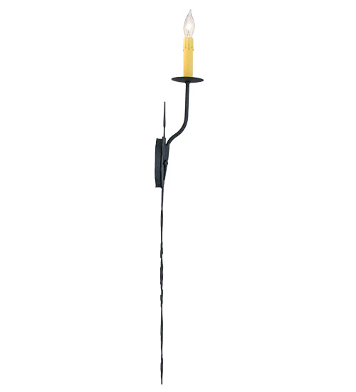 Meyda Lighting Merano 5" Gunmetal Wall Sconce With Amber Faux Candlelight