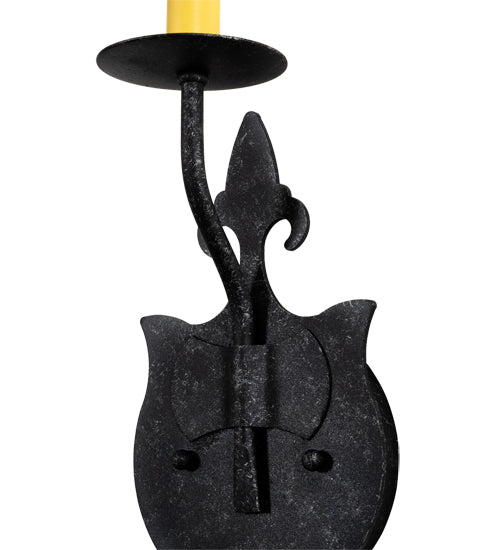 Meyda Lighting Merano 5" Gunmetal Wall Sconce With Ivory Faux Candlelight