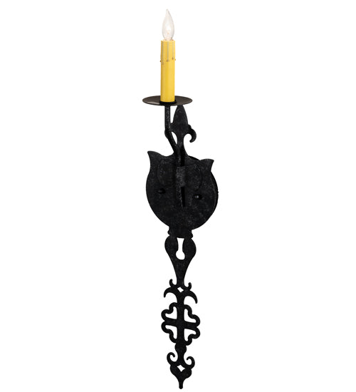 Meyda Lighting Merano 5" Gunmetal Wall Sconce With Ivory Faux Candlelight