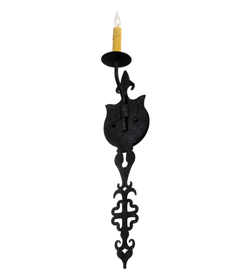 Meyda Lighting Merano 5" Gunmetal Wall Sconce With Ivory Faux Candlelight