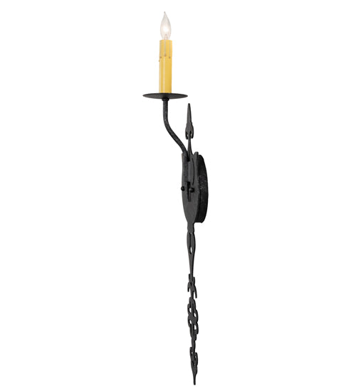 Meyda Lighting Merano 5" Gunmetal Wall Sconce With Ivory Faux Candlelight
