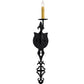 Meyda Lighting Merano 5" Gunmetal Wall Sconce With Ivory Faux Candlelight