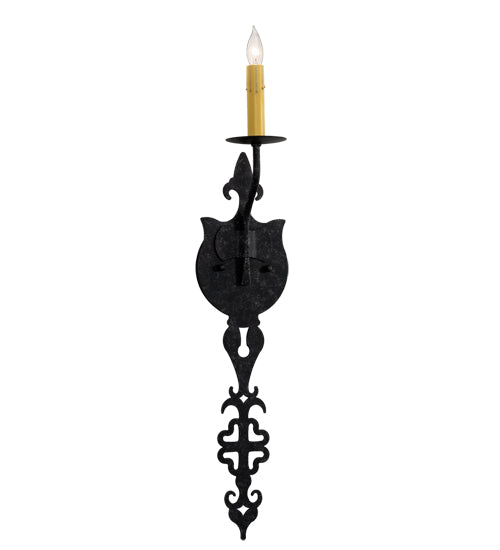 Meyda Lighting Merano 5" Gunmetal Wall Sconce With Ivory Faux Candlelight