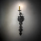 Meyda Lighting Merano 5" Old Wrought Iron Wall Sconce With Ivory Faux Candlelight