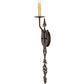 Meyda Lighting Merano 6" Copper Rust Wall Sconce With Ivory Faux Candlelight