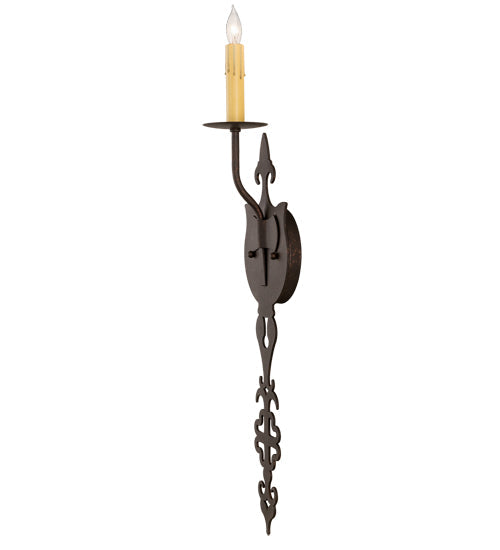 Meyda Lighting Merano 6" Copper Rust Wall Sconce With Ivory Faux Candlelight