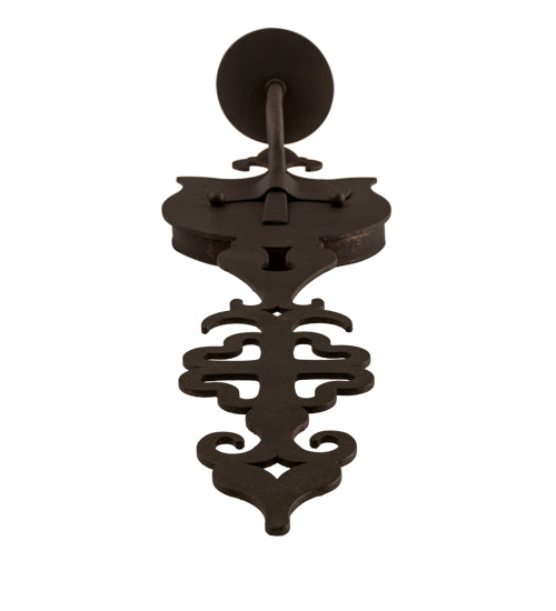 Meyda Lighting Merano 6" Copper Rust Wall Sconce With Ivory Faux Candlelight