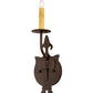 Meyda Lighting Merano 6" Copper Rust Wall Sconce With Ivory Faux Candlelight