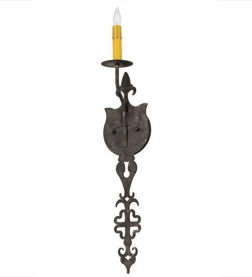 Meyda Lighting Merano 6" Smoke Wall Sconce With Ivory Faux Candlelight