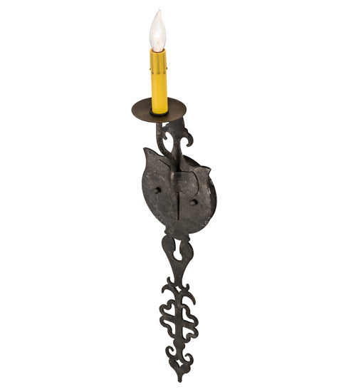 Meyda Lighting Merano 6" Smoke Wall Sconce With Ivory Faux Candlelight