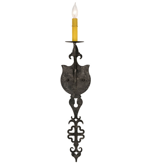 Meyda Lighting Merano 6" Smoke Wall Sconce With Ivory Faux Candlelight