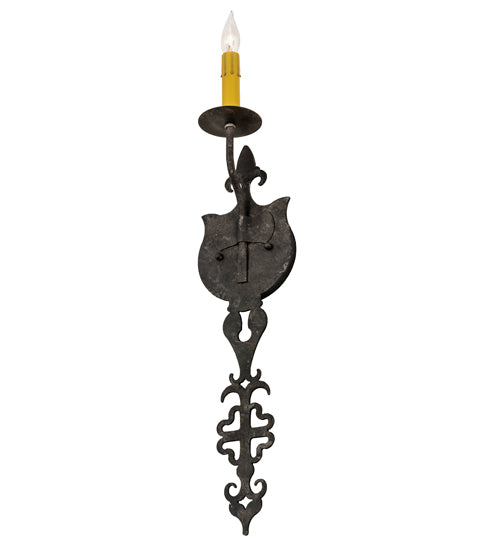 Meyda Lighting Merano 6" Smoke Wall Sconce With Ivory Faux Candlelight
