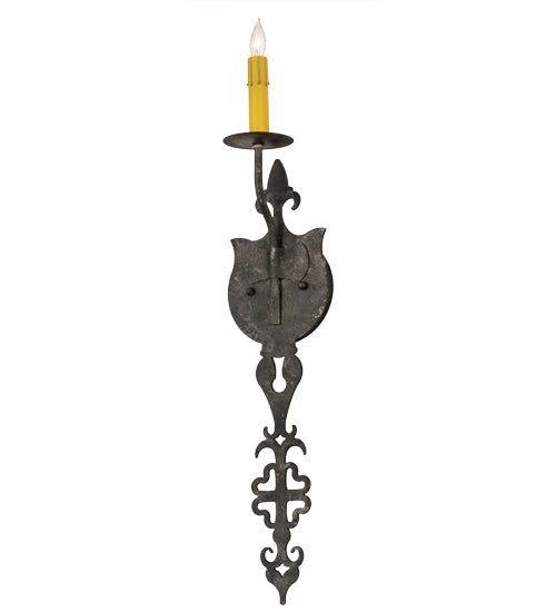 Meyda Lighting Merano 6" Smoke Wall Sconce With Ivory Faux Candlelight