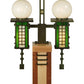 Meyda Lighting Mercury 23" 4-Light Outdoor Pier Mount Light With Steel Powder Coated Bronze Shade