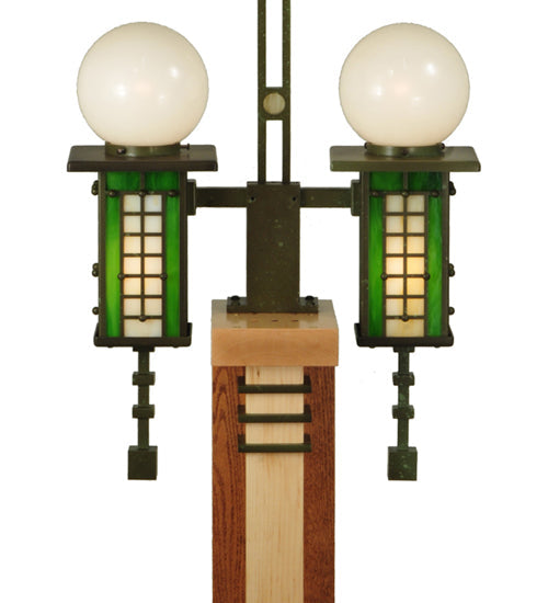 Meyda Lighting Mercury 23" 4-Light Outdoor Pier Mount Light With Steel Powder Coated Bronze Shade