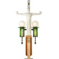 Meyda Lighting Mercury 23" 4-Light Outdoor Pier Mount Light With Steel Powder Coated Bronze Shade