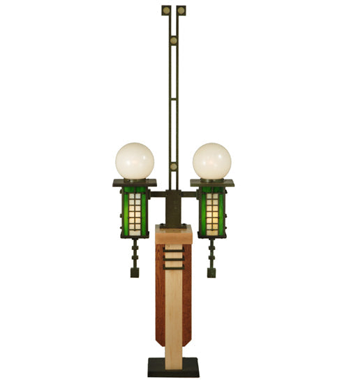 Meyda Lighting Mercury 23" 4-Light Outdoor Pier Mount Light With Steel Powder Coated Bronze Shade