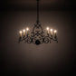 Meyda Lighting Meredith 36" 6-Light Timeless Bronze Island Chandelier With Amber Faux Candlelight