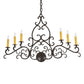 Meyda Lighting Meredith 36" 6-Light Timeless Bronze Island Chandelier With Amber Faux Candlelight