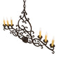 Meyda Lighting Meredith 36" 6-Light Timeless Bronze Island Chandelier With Amber Faux Candlelight