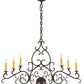 Meyda Lighting Meredith 36" 6-Light Timeless Bronze Island Chandelier With Amber Faux Candlelight