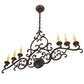Meyda Lighting Meredith 36" 6-Light Timeless Bronze Island Chandelier With Amber Faux Candlelight