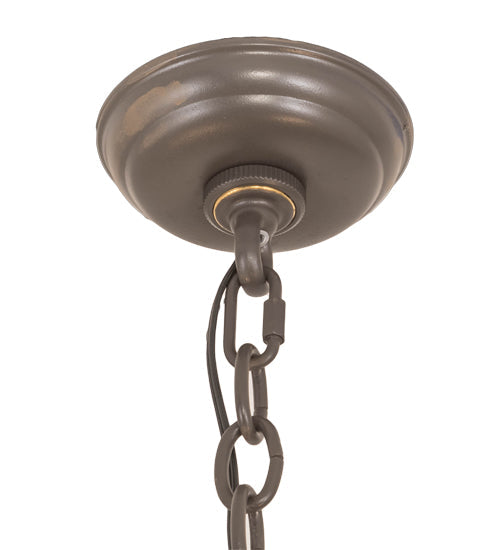 Meyda Lighting Meredith 36" 6-Light Timeless Bronze Island Chandelier With Amber Faux Candlelight