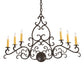 Meyda Lighting Meredith 36" 6-Light Timeless Bronze Island Chandelier With Amber Faux Candlelight