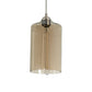 Meyda Lighting Mersch 7" Brushed Nickel Mini Pendant Light With Amber Clear Shade Glass