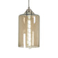 Meyda Lighting Mersch 7" Brushed Nickel Mini Pendant Light With Amber Clear Shade Glass