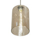 Meyda Lighting Mersch 7" Brushed Nickel Mini Pendant Light With Amber Clear Shade Glass
